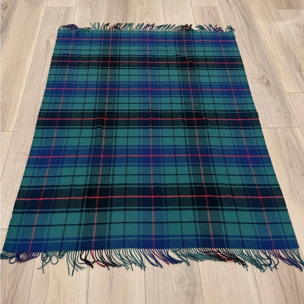 Williams-Sonoma Home Plaid Cashmere Blanket With Fringe 50x65”